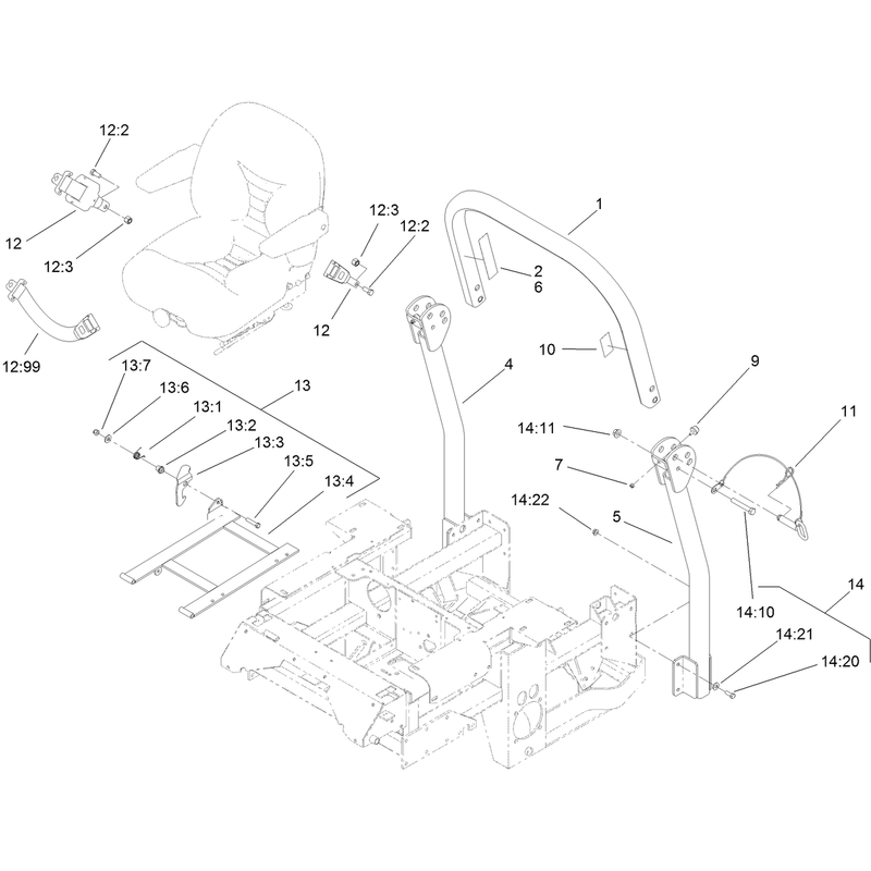 Roll Over Protection System Assembly No 106-7437
