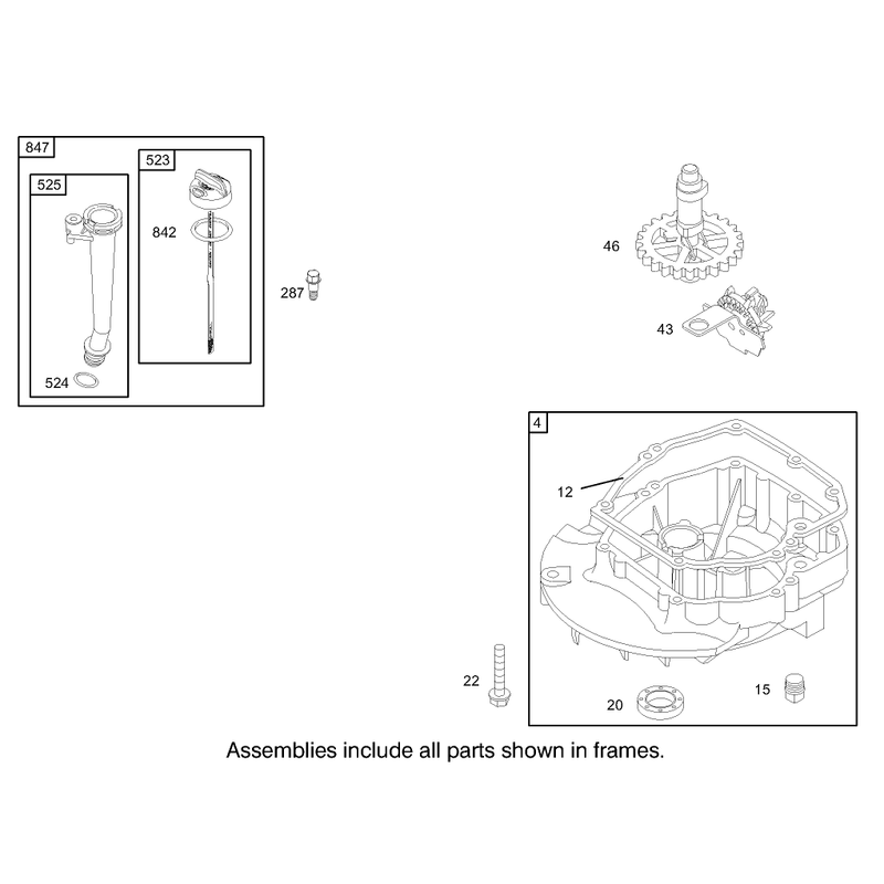 Crankcase Assembly Briggs and Stratton Model 122607-0116-E1
