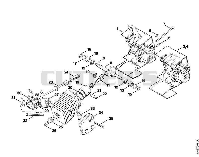 Crankcase, Piston