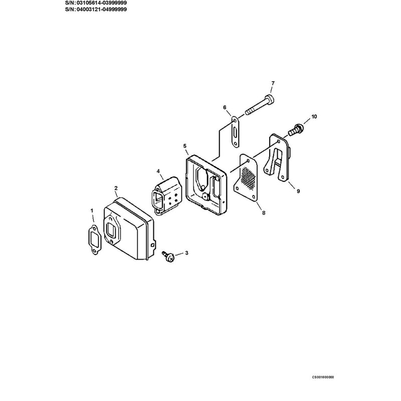 Exhaust S/N: 03105614-03999999