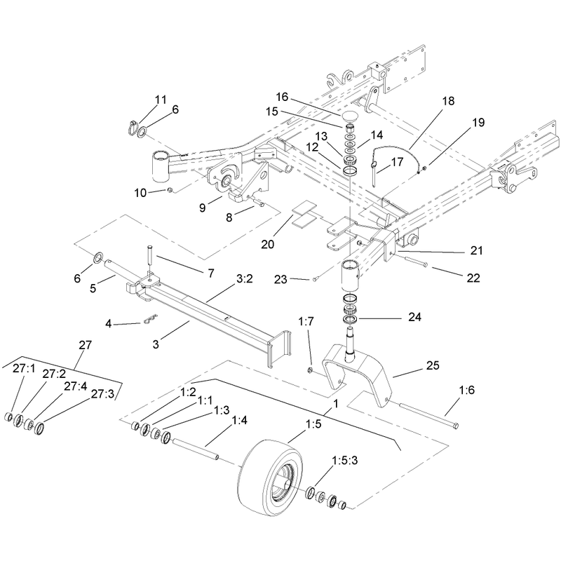 Caster and Z Stand Assembly