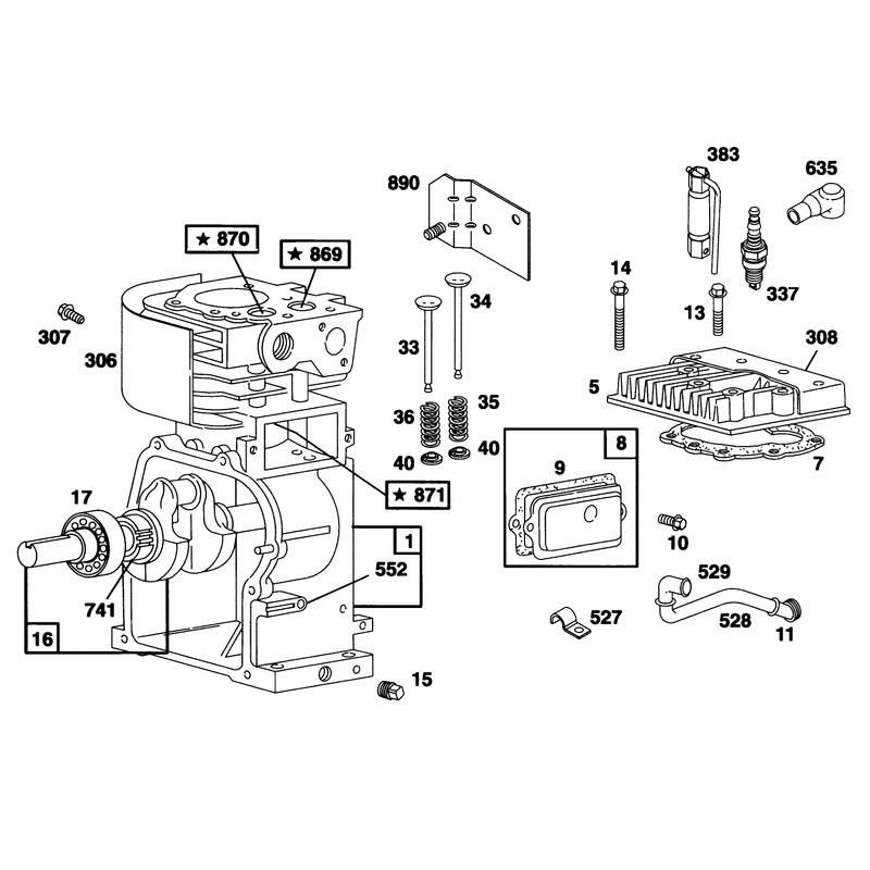 Engine Briggs and Stratton Model 135202-0263-01