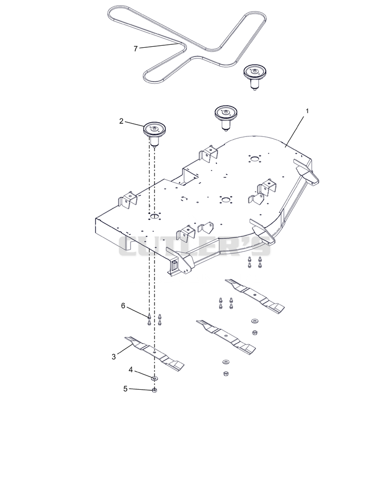 Deck, Belt, Blades And Spindles - 52"