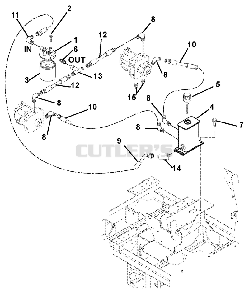 Hydraulic Tank, Filter, Pumps And Hoses