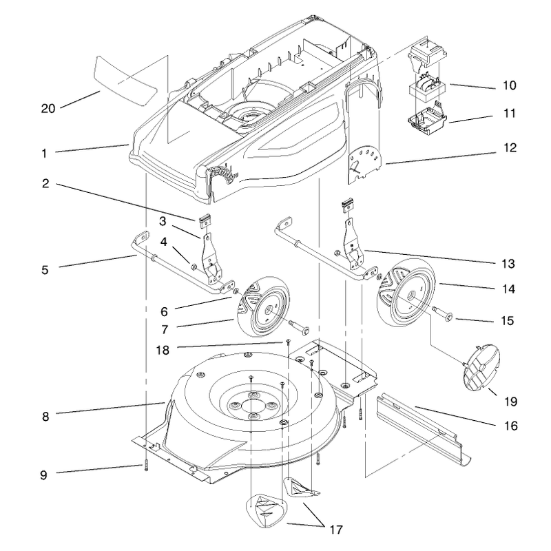 Deck Liner and Wheel Assembly