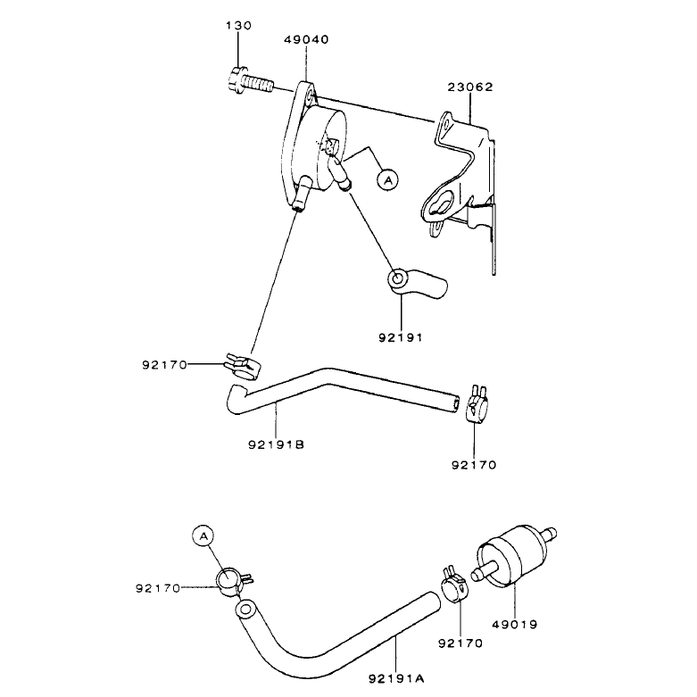 Fuel TankFuel Valve Assembly Kawasaki FH500V-AS25