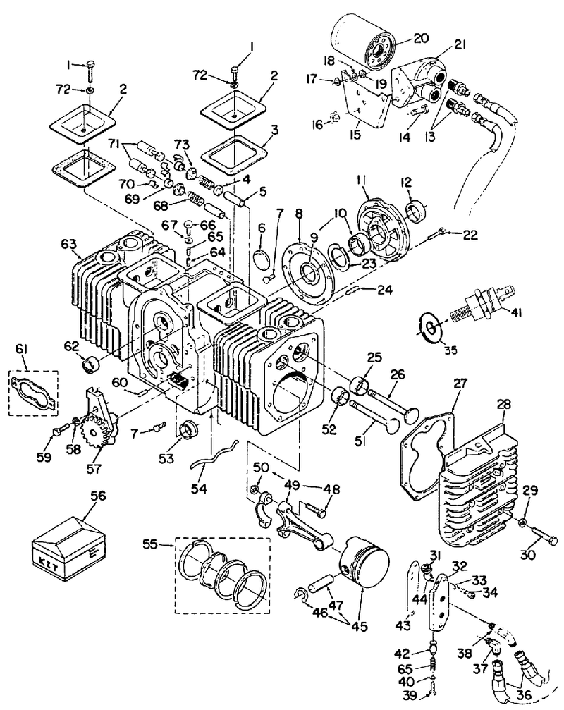 Cylinder Block Assembly Engine Onan Model No P220G Type No 1 10808C