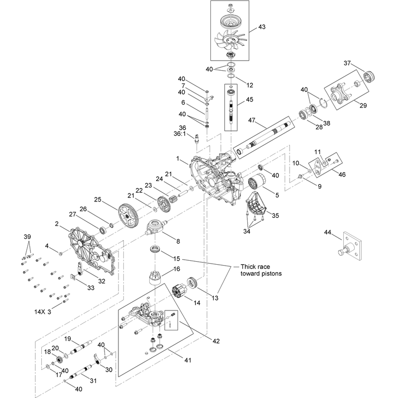 Right Hand Hydro Transaxle Assembly No. 119-3361