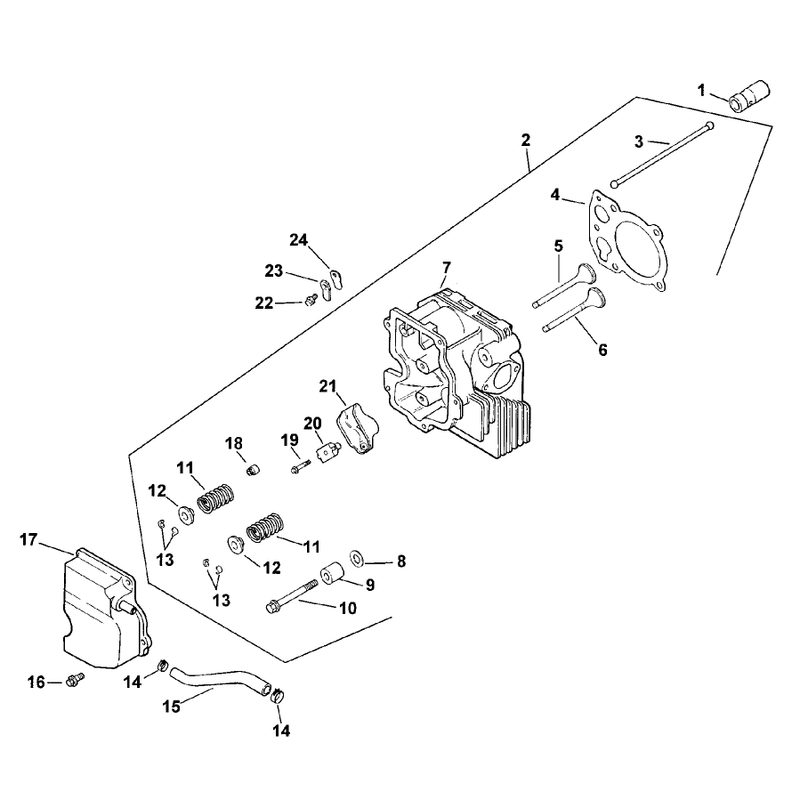 Cylinder Head Valve and Breather Assembly Kohler Model CV15T-41561
