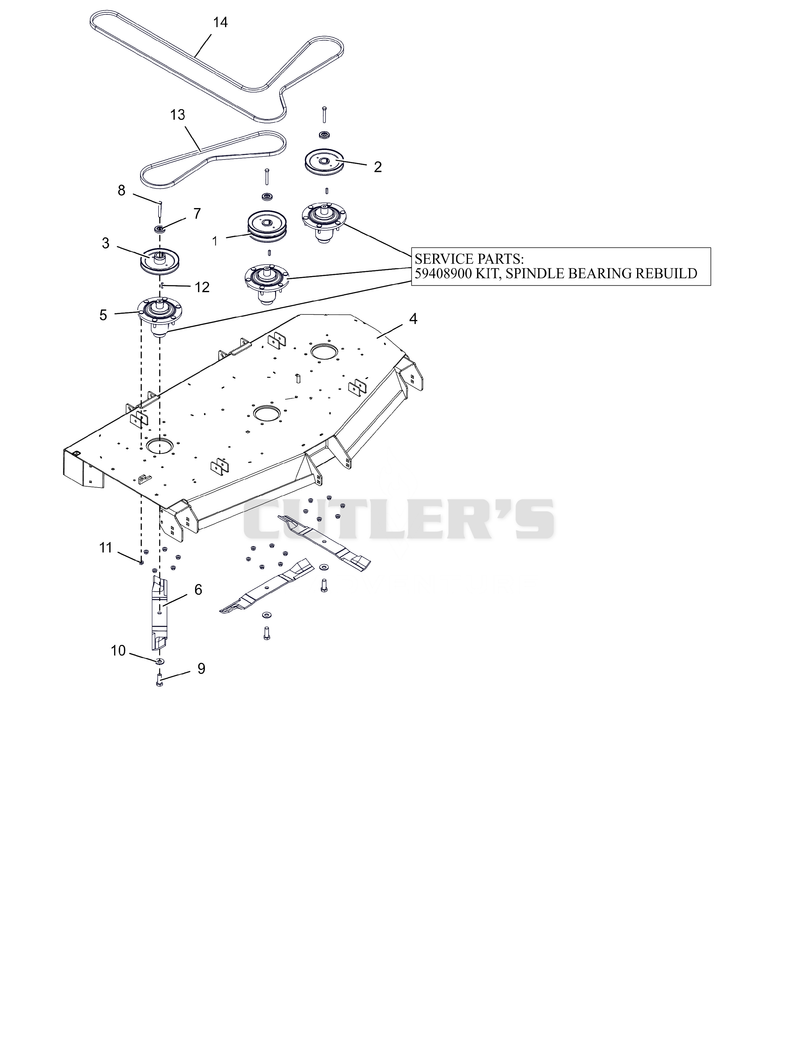 Deck, Spindles, Belts and Blades - 60"