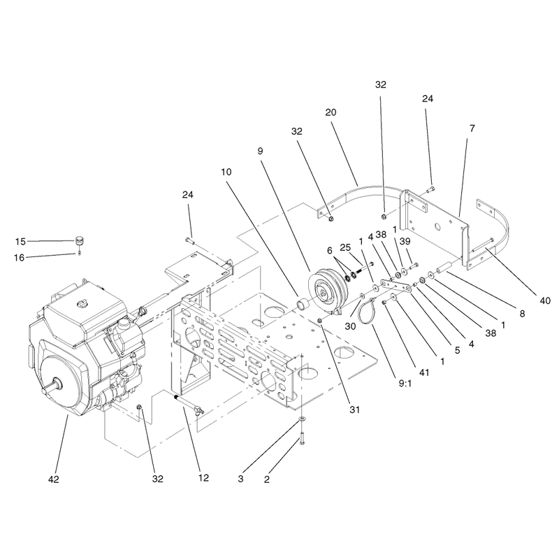 Engine and Clutch Assembly
