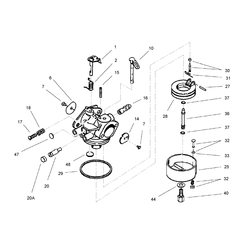 Carburetor Assembly No. 640052  Tecumseh HMSK-80 155724X