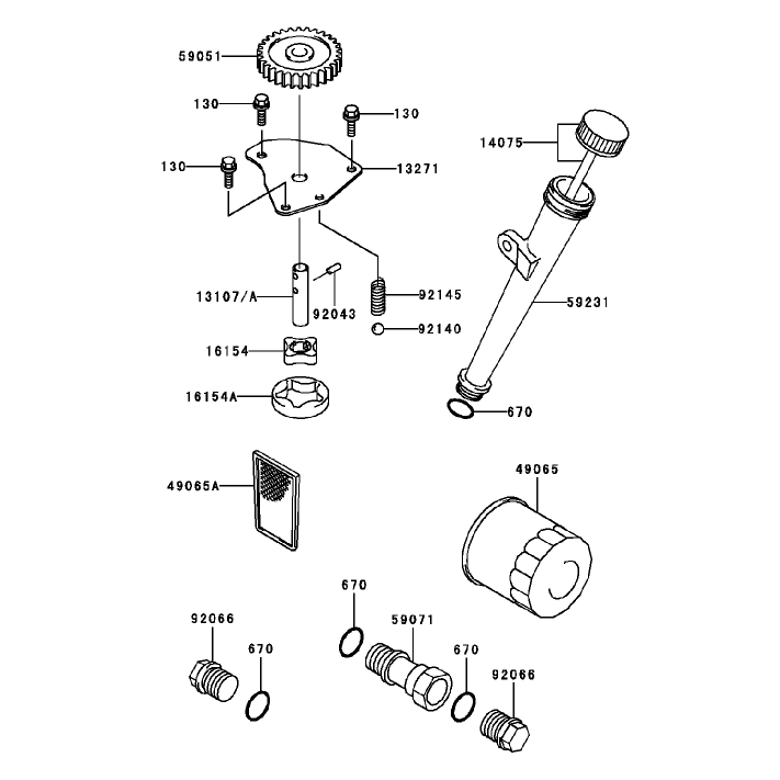 Lubrication Equipment Assembly Kawasaki FH451V-BS04
