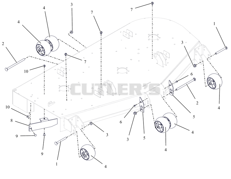 Anti-Scalp Wheels and Baffle - 60" - SD