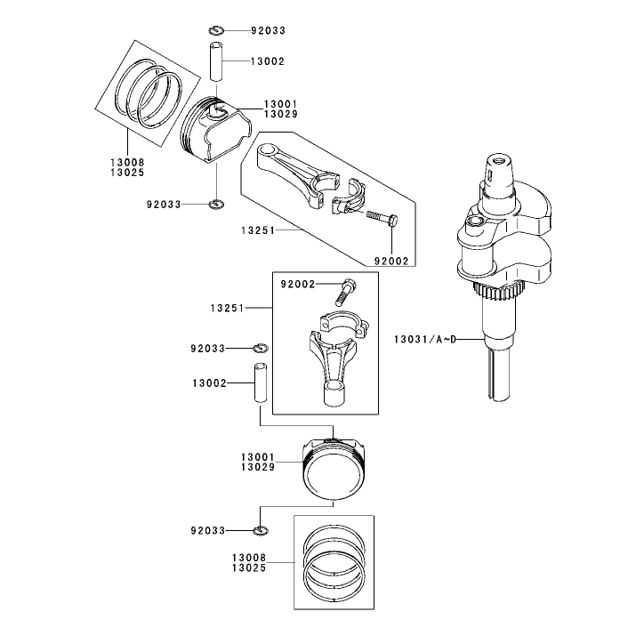 PistonCrankshaft Assembly Kawasaki FH680V-CS10