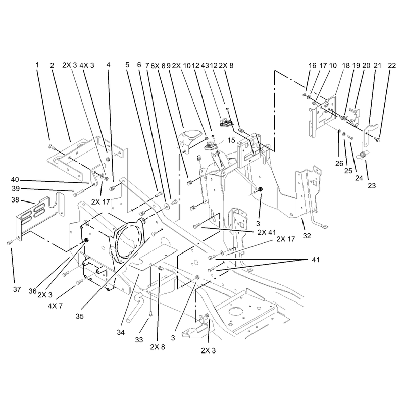 Steering Tower and Fuel Tank Support Assembly