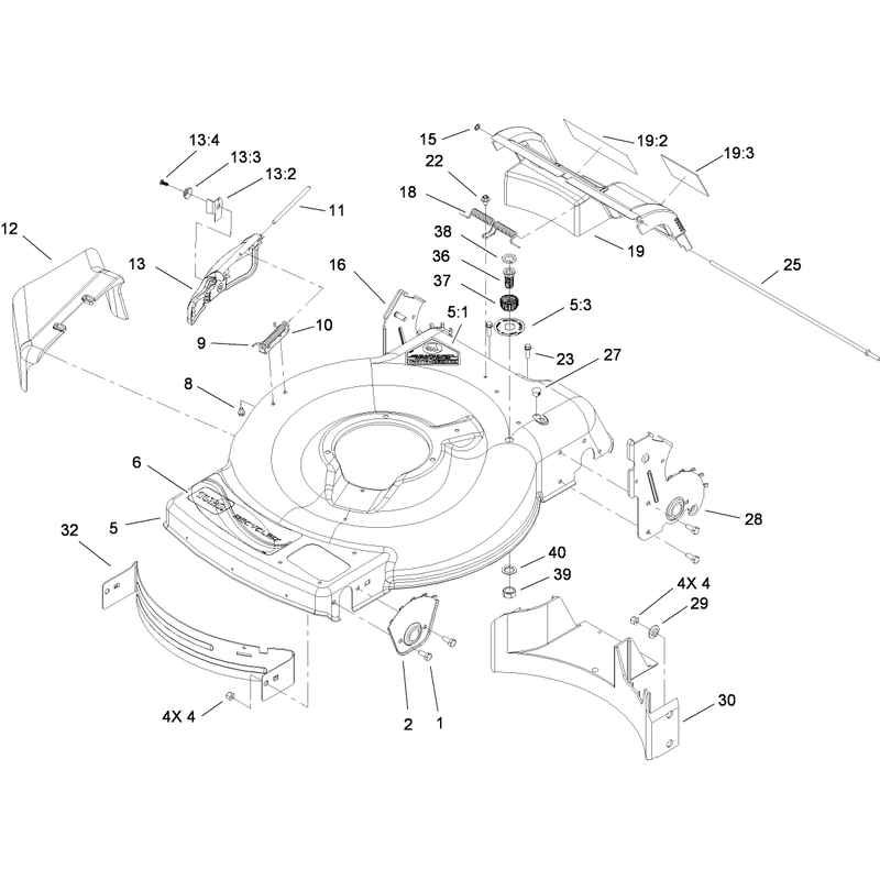 Deck Side Chute and Rear Door Assembly