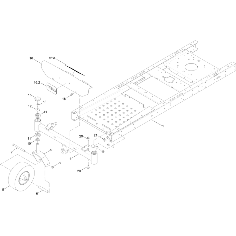 Frame, Front Axle and Caster Wheel Assembly