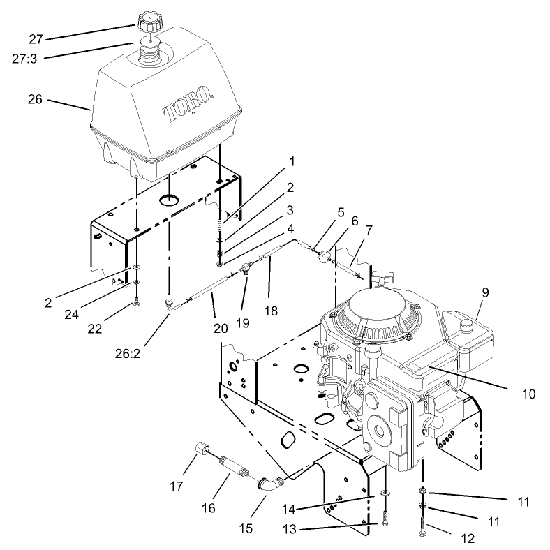 Engine and Fuel System Assembly