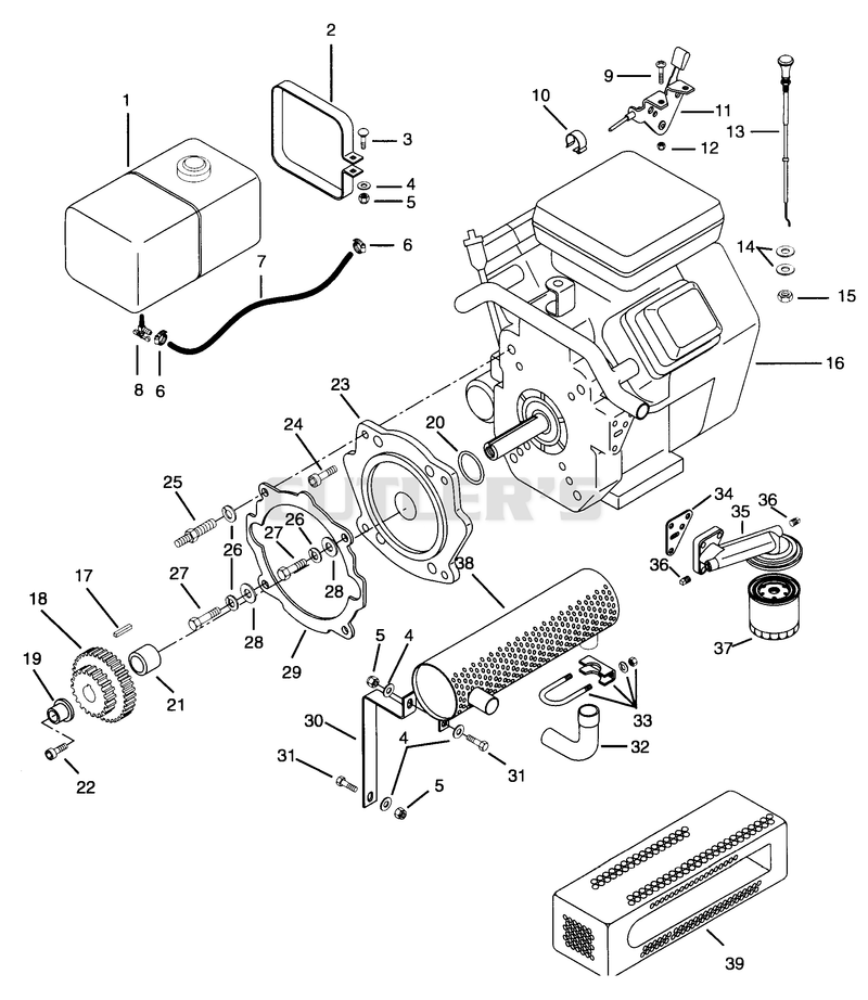 FUEL AND EXHAUST SYSTEM - 16HP