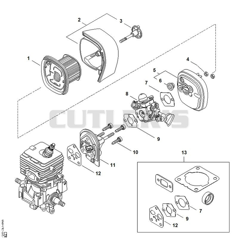 Air filter, Spacer flange BG 86, BG 86 C-E, BG 86 C-E Z, BG 86-Z