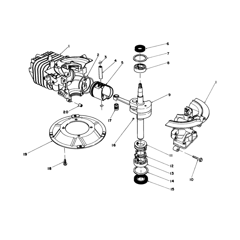 Crankshaft Assembly Engine 47pe4 Used on Units with Serial No 6000101 - 6004101 Engine 47pf5 Used on Units with Serial No 6004102 and Up