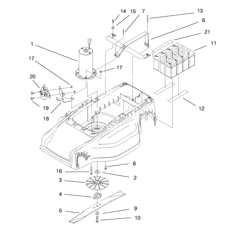 Motor Batteries and Blade Assembly