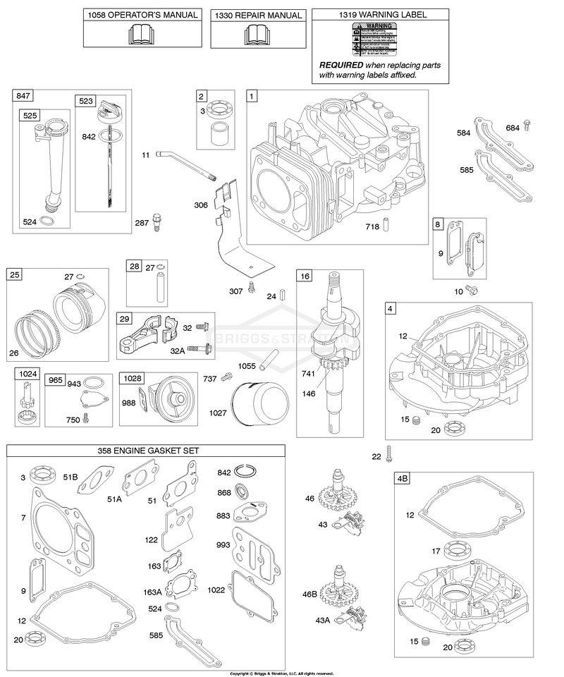 Camshaft, Crankshaft, Cylinder, Engine Sump, Lubrication, Piston Group