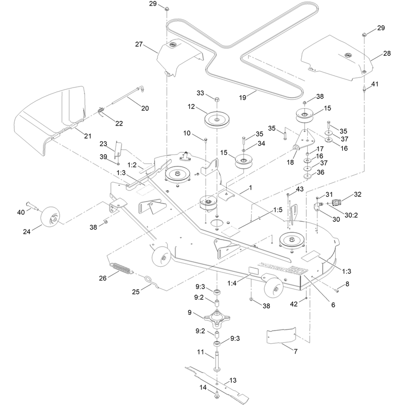 60 Inch Deck and Decal Assembly