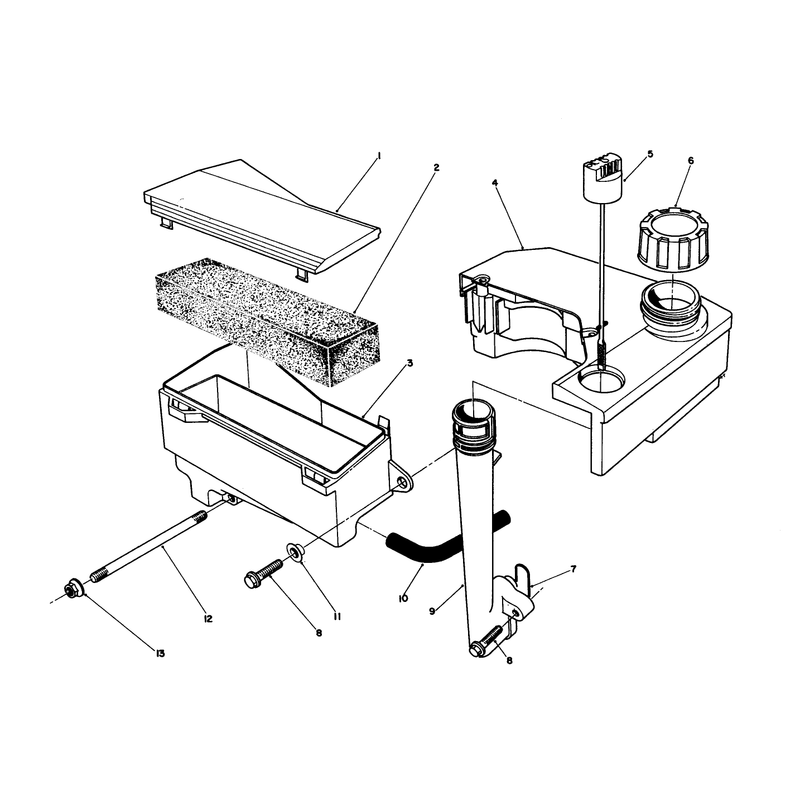 Air Cleaner & Fuel Tank Assembly (engine Model No. Vmj8)