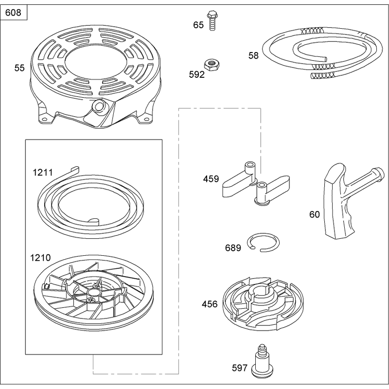 Starter Assembly Briggs and Stratton 126T05-0115-B1