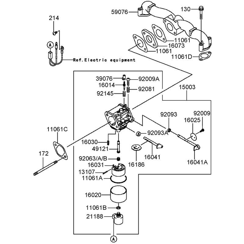 Carburetor Assembly  Kawasaki FH580V-CS13-R