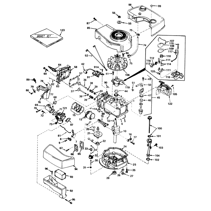 Engine Tecumseh Model No Tnt 100-10064c