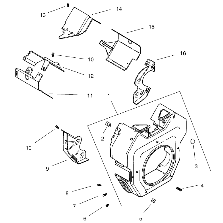 Group 6 Blower Housing and Baffles ch25s-68606 Kohler