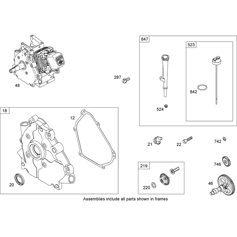 Crankcase Assembly Briggs and Stratton 126302-0210-B1