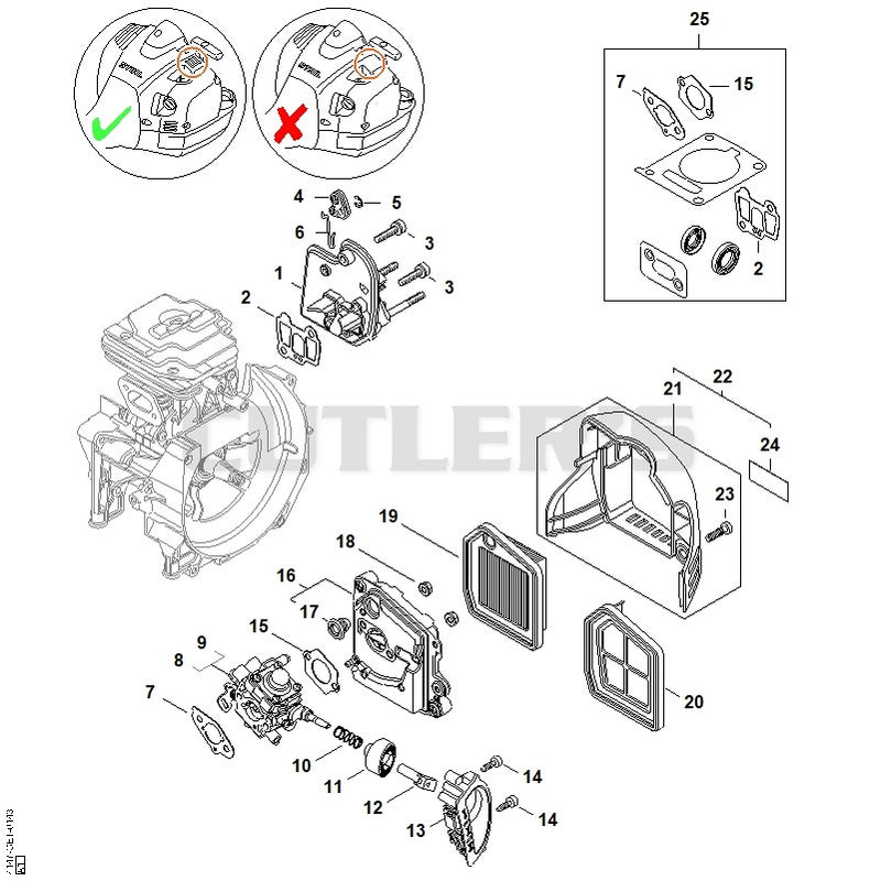 Spacer flange, Air filter