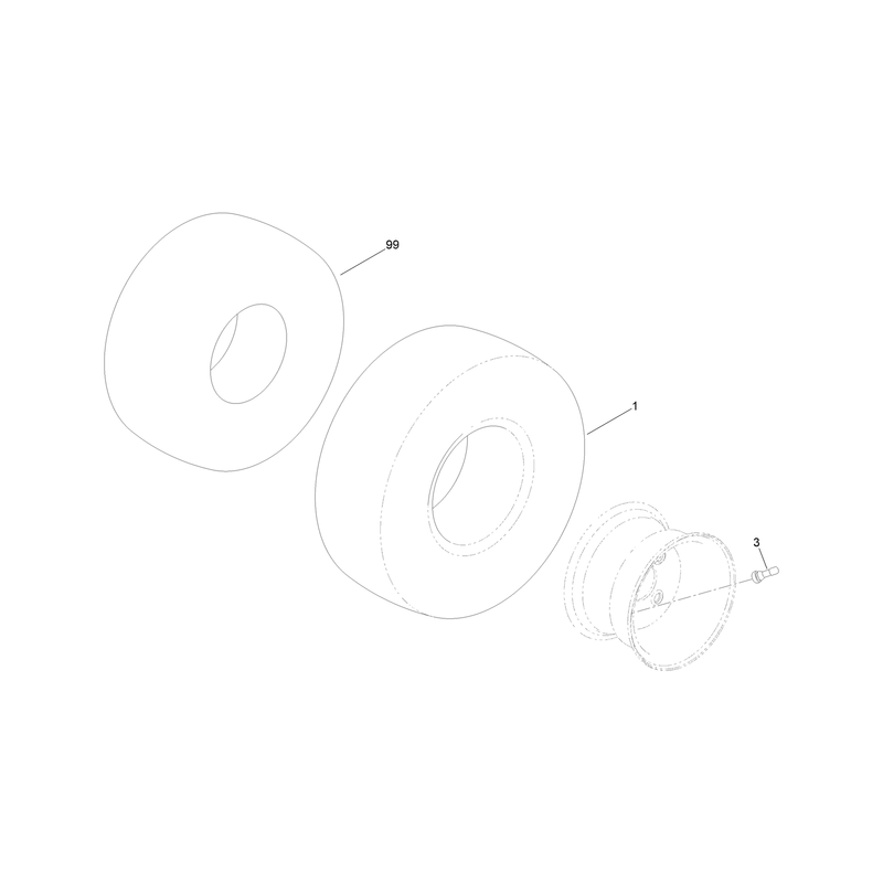 2 Ply Wheel and Tire Assembly No. 131-3671