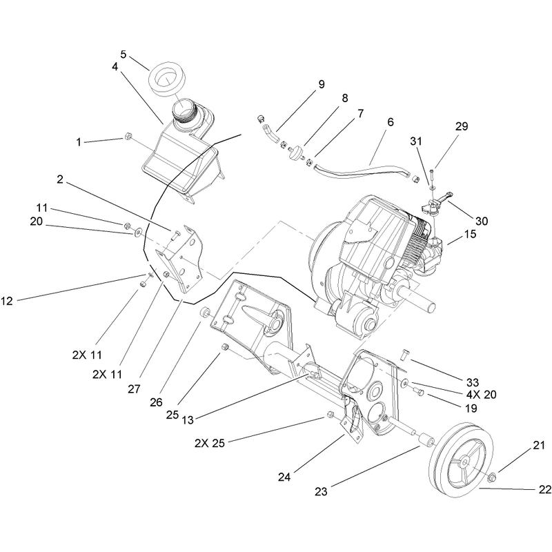 Engine and Frame Assembly