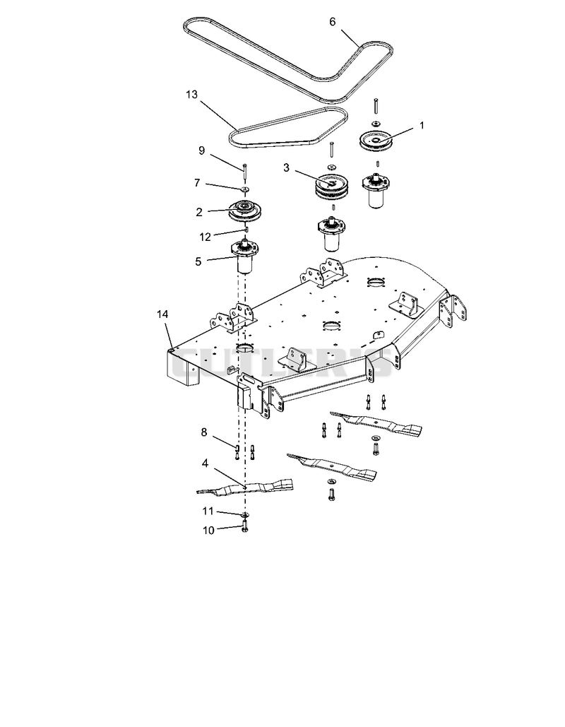 Deck, Belts, Blades And Spindles - 52"