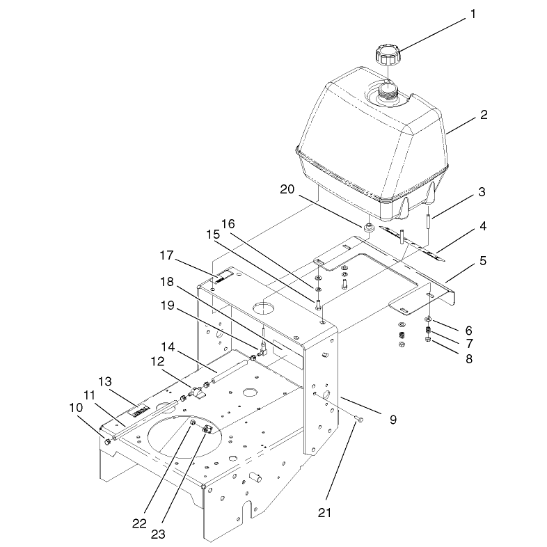 Frame Fuel Tank and Shift Plate Assembly