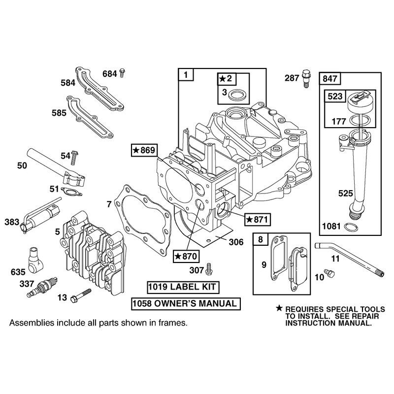 Cylinder Assembly Briggs and Stratton Model 12h807-1775-E1