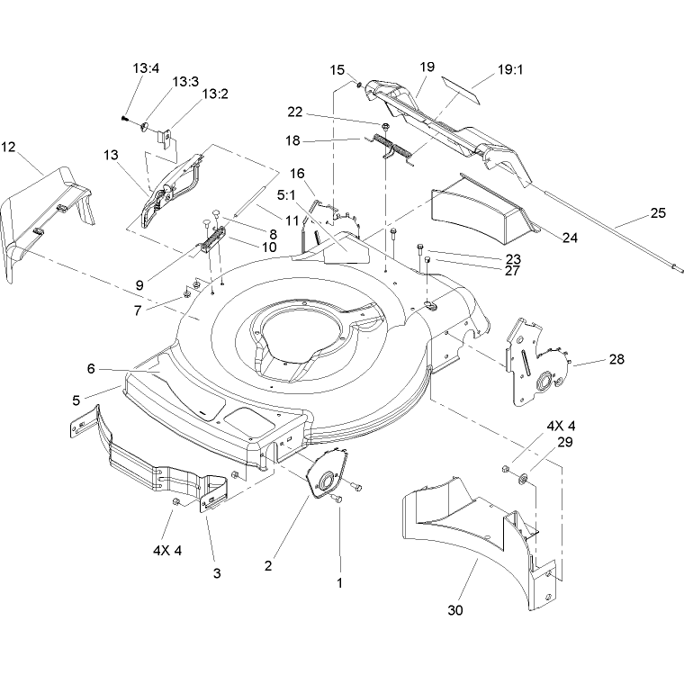 Deck Side Chute and Rear Door Assembly