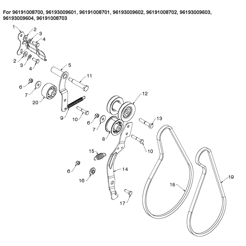 CHASSIS, ENGINE AND PULLEYS