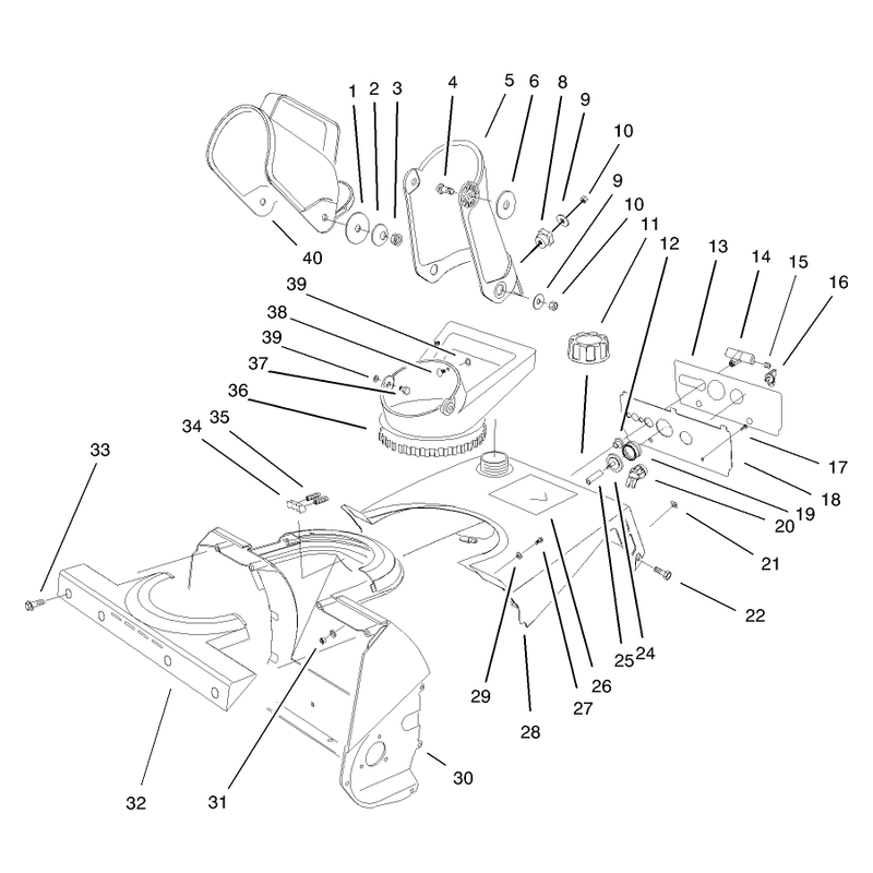 Housing, Upper Shroud, & Chute Assembly