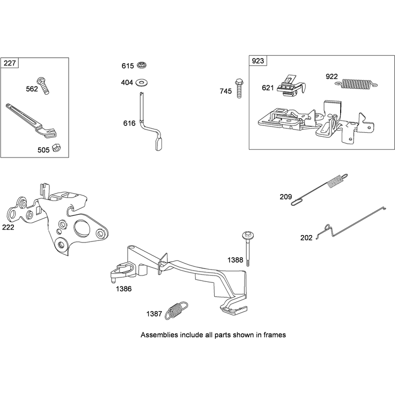 Governor and Controls Assembly Briggs and Stratton 124L02-0126-F1