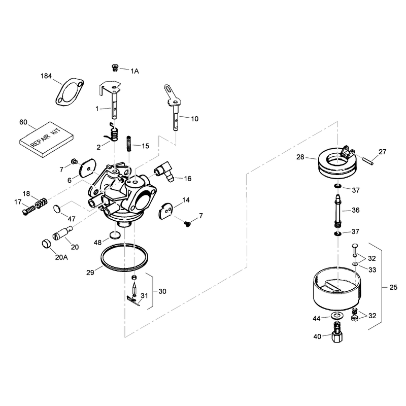 Carburetor Assembly No. 640169  Tecumseh OH318SA-221812B