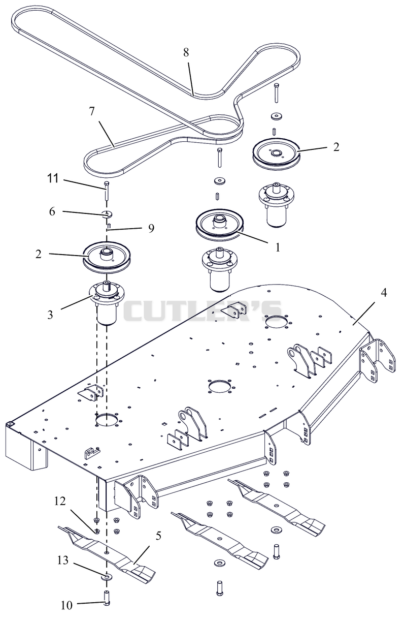 Deck, Belts, Blades And Spindles - 52"