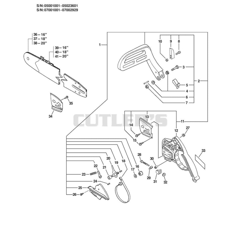 CHAIN BRAKE, CUTTING ATTACHMENT