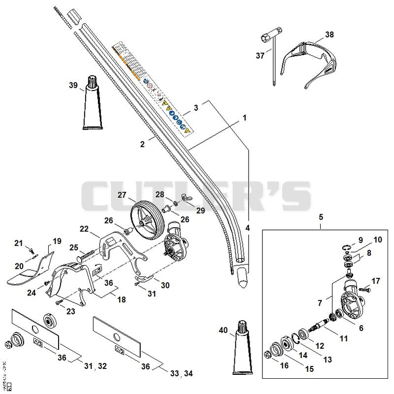 Drive tube assembly, Gear head, Deflector