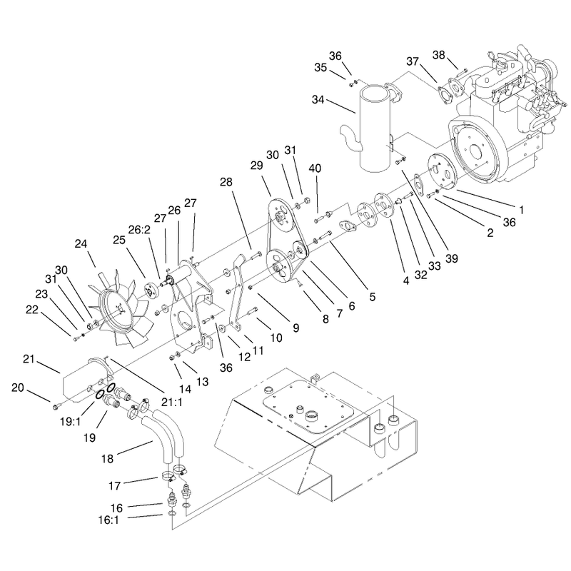 Pump and Fan Mount Assembly